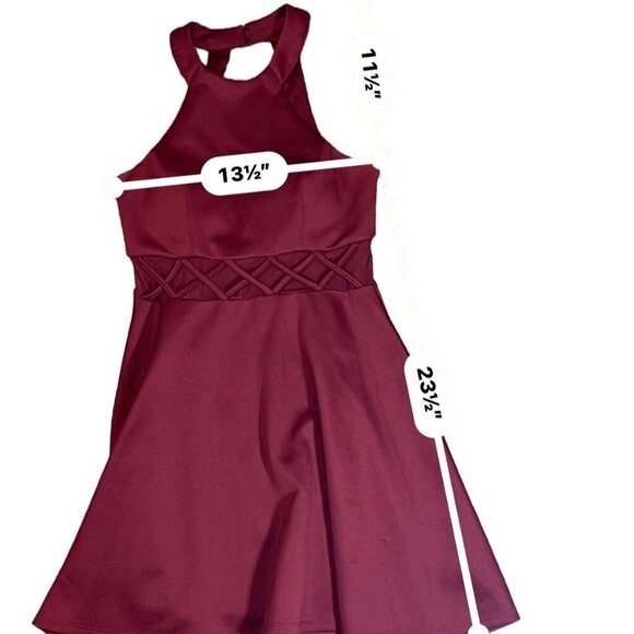 (6 for $25) My Michelle Fit & Flare Garnet Dress size 3 - Picture 7 of 7